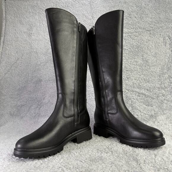 Rockport Ivette Knee-High Boots Black Zipper Women's 7.5 M Wide Calf Waterproof - Picture 5 of 11